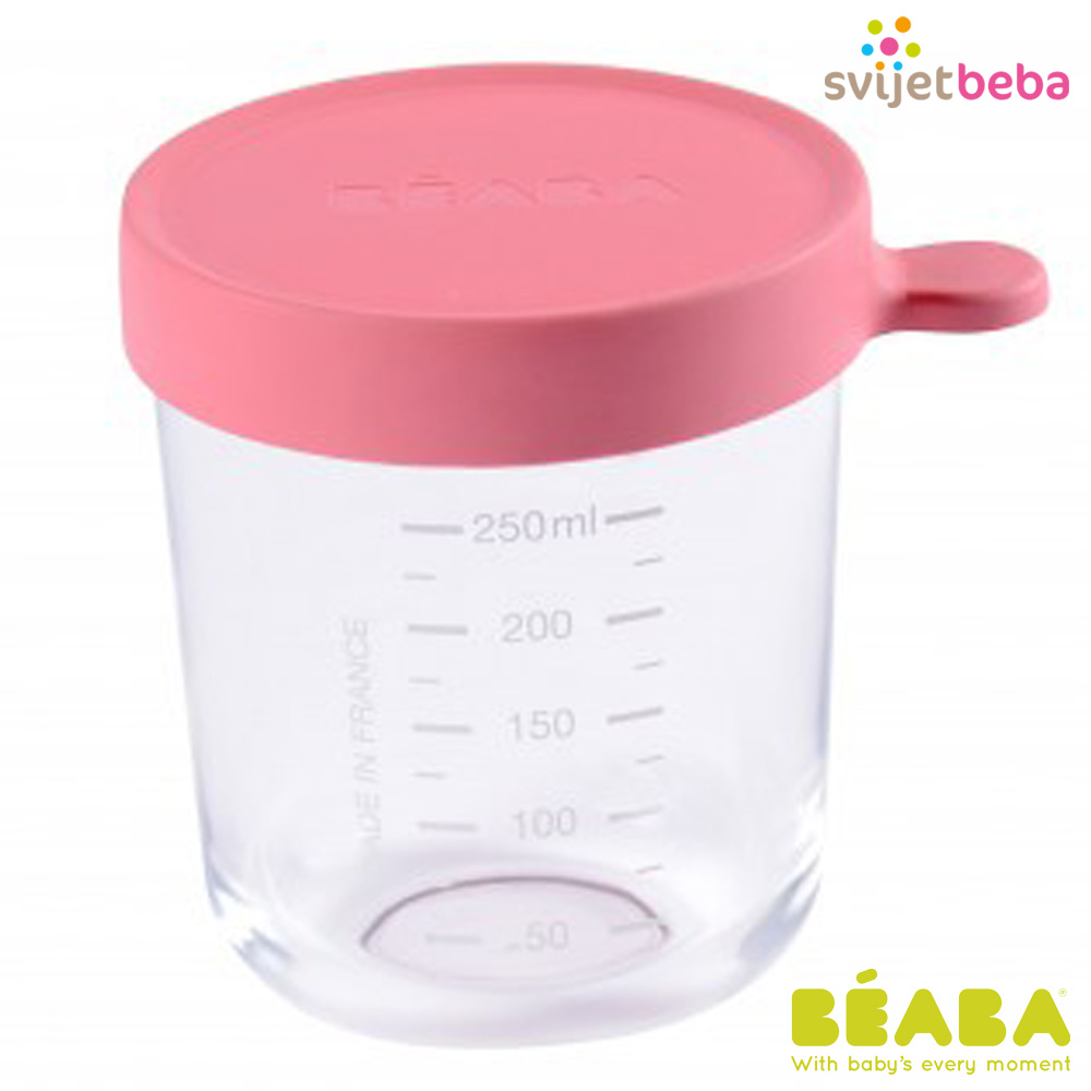 Staklena posuda 250ml - Tamno roza