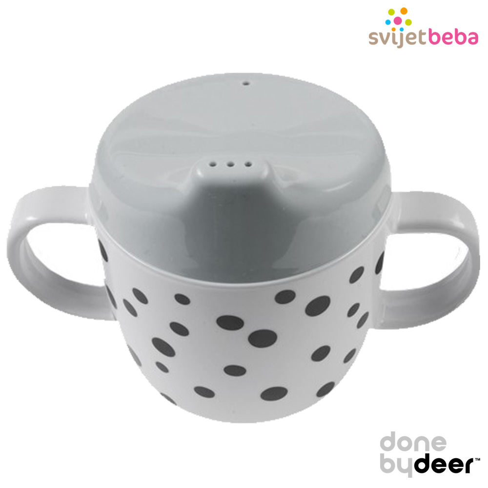 čašica za učenje pijenja - Happy Dots Grey