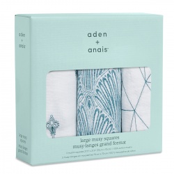 Aden+Anais - A+A Tetra pelene - Paisley Teal, 3 kom, 70x70 cm Aden+Anais - A+A Tetra pelene - Paisley Teal, 3 kom, 70x70 cm