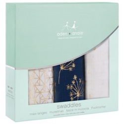 Aden+Anais - Aden+Anais - Metalic Gold Deco, 3kom, 70x70 Aden+Anais - Aden+Anais - Metalic Gold Deco, 3kom, 70x70
