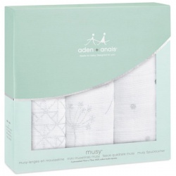 Aden+Anais - Aden+Anais - Metalic Silver Deco , 3 kom, 70x70 Aden+Anais - Aden+Anais - Metalic Silver Deco , 3 kom, 70x70