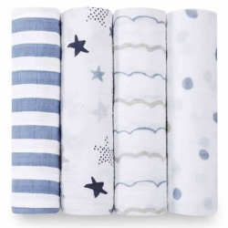 Aden+Anais - A+A Tetra pelene - Rock Star, 4kom, 120x120 Aden+Anais - A+A Tetra pelene - Rock Star, 4kom, 120x120