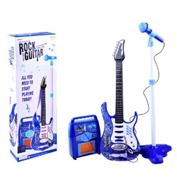 Gitara i mikrofon plavi