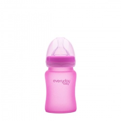 Anti-Colic Staklena Termo osjetljiva, 150 ml - Pink