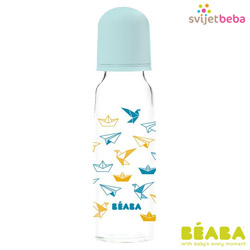 Beaba - Beaba staklena bočica 250ml - Stars Blue Beaba - Beaba staklena bočica 250ml - Stars Blue