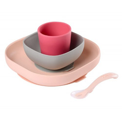 Silikonski set za jelo - Pink