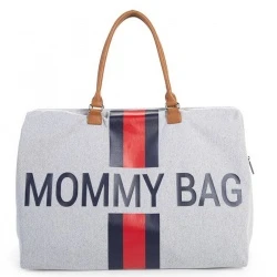 Mommy Bag - Canvas Grey Stripes reed/blue