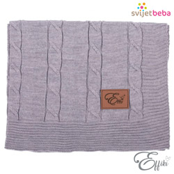 pletena vunena dekica - Grey