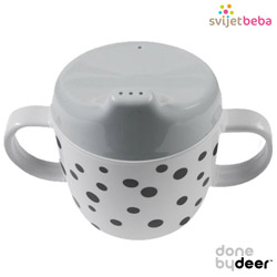 čašica za učenje pijenja - Happy Dots Grey
