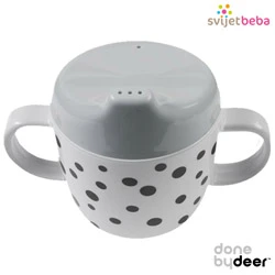 čašica za učenje pijenja - Happy Dots Grey