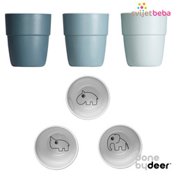 Hranjenje - Pribor za jelo i piće - Done by Deer - Set 3 mini čaše - Blue Hranjenje - Pribor za jelo i piće - Done by Deer - Set 3 mini čaše - Blue