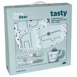 Done by Deer - DbD Starter set za jelo - Happy Dots Blue Done by Deer - DbD Starter set za jelo - Happy Dots Blue