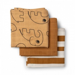 Tetra pelene 3kom 70x70cm - Deer Friends Mustard