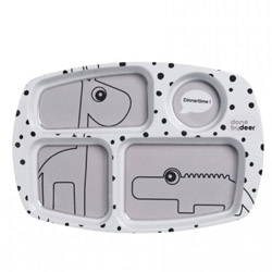 Hranjenje - Pribor za jelo i piće - Tanjur sa odjeljcima - Happy dots grey Hranjenje - Pribor za jelo i piće - Tanjur sa odjeljcima - Happy dots grey