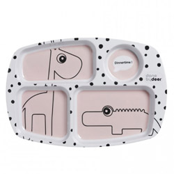 Hranjenje - Pribor za jelo i piće - Tanjur sa odjeljcima - Happy dots pink Hranjenje - Pribor za jelo i piće - Tanjur sa odjeljcima - Happy dots pink