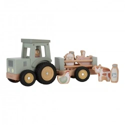 Drveni traktor s prikolicom