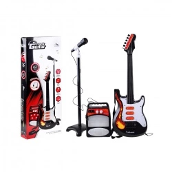 Gitara i mikrofon crveni