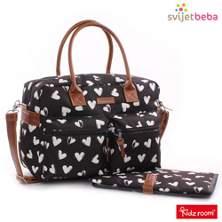 Torba Black and White - Black Hearts
