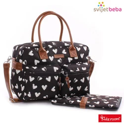 Torba Black and White - Black Hearts