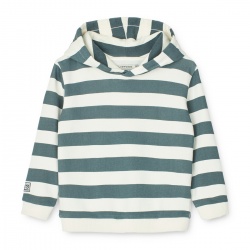 Majica Hildur - Stripe Cream Whale Blue