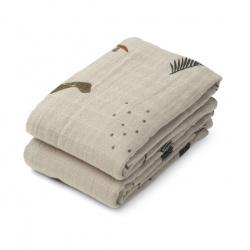 Muslin tetra pelene Lewis 2kom -  Dino Dark Sandy