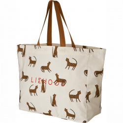 Platnena torba Tote Maxi - Leopard Sandy Golden Caramel
