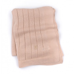 Pletena prugasta dekica 100x75cm - Roza