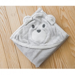 Ručnik s kapuljačom Teddy Bear - Sivi