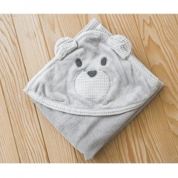 Ručnik s kapuljačom Teddy Bear - Sivi