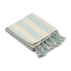 Ručnik za plažu Mona - Stripes Sea Blue Cream