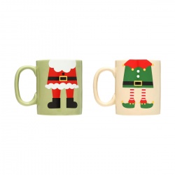 Set Božićnih šalica - Santa and Elf