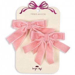 Špangice Velvet Bow 2kom - Peony