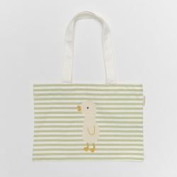 Torba za plažu platnena - Duck Sage Stripe