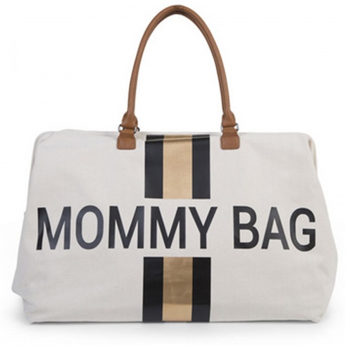 ChildHome | Mommy Bag | Mommy Bag - White Gold / Black Stripes ChildHome | Mommy Bag | Mommy Bag - White Gold / Black Stripes