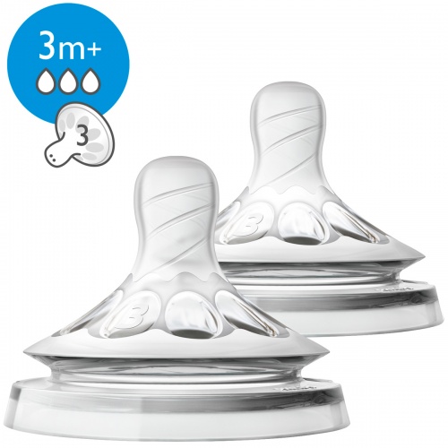 Avent | Sisači za Anti-Colic | Natural 3mj+, 3rupe - 2kom Avent | Sisači za Anti-Colic | Natural 3mj+, 3rupe - 2kom