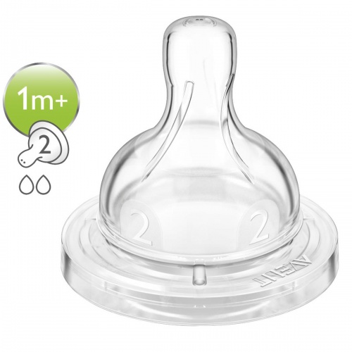 Avent | Sisači za Anti-Colic | silikonski, 1mj+, 2 rupe - 2kom Avent | Sisači za Anti-Colic | silikonski, 1mj+, 2 rupe - 2kom