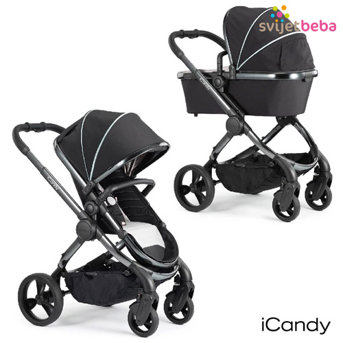 Dječja kolica | iCandy Peach NOVO | Beluga crna, Phantom konstrukcija Dječja kolica | iCandy Peach NOVO | Beluga crna, Phantom konstrukcija