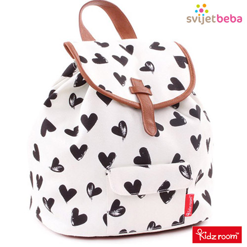 Ideje za poklone | Dječji ruksak | Kidzroom White Hearts (Vrećasti 030-8177WH) Ideje za poklone | Dječji ruksak | Kidzroom White Hearts (Vrećasti 030-8177WH)