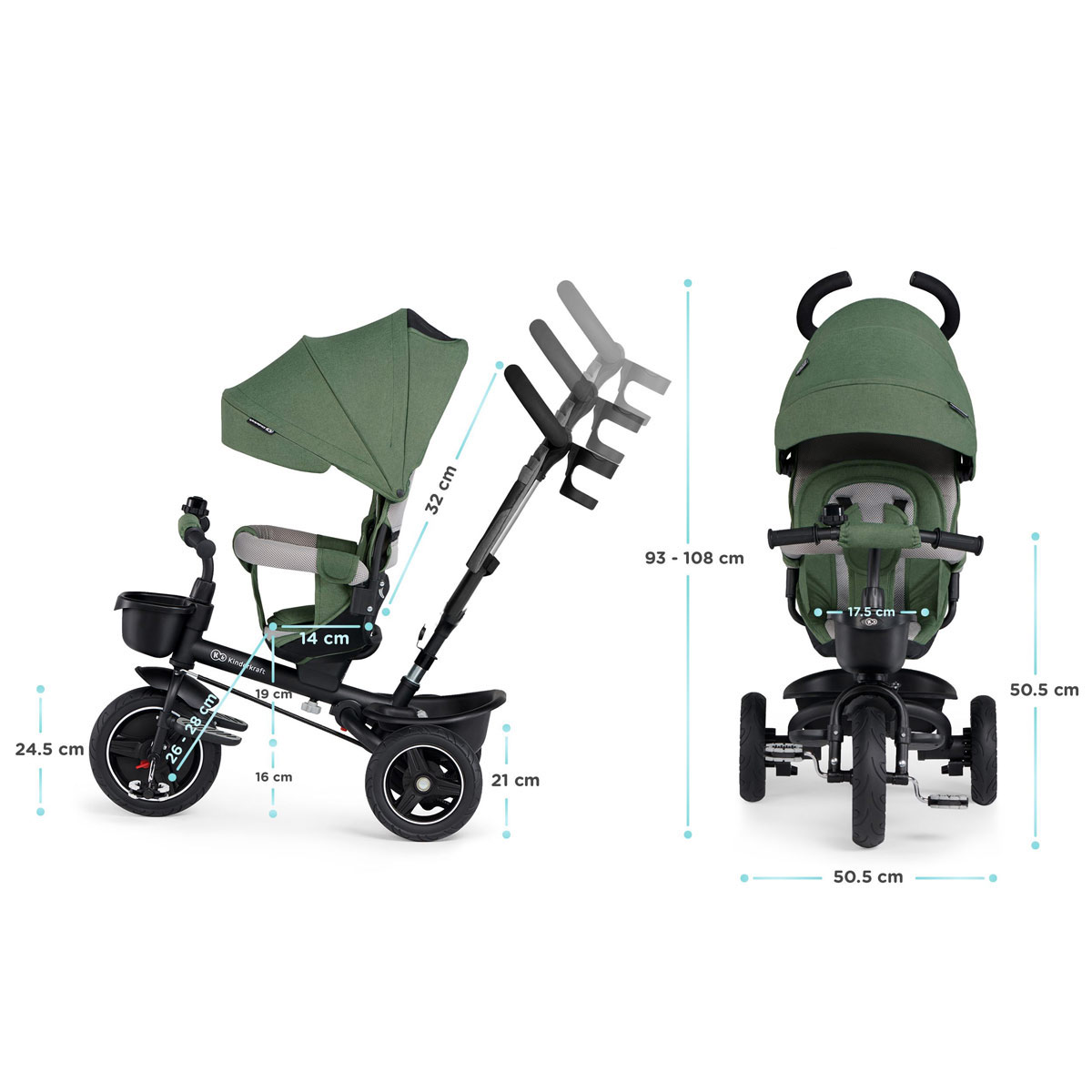 Kinderkraft Tricikl Spinstep - Platinum-8