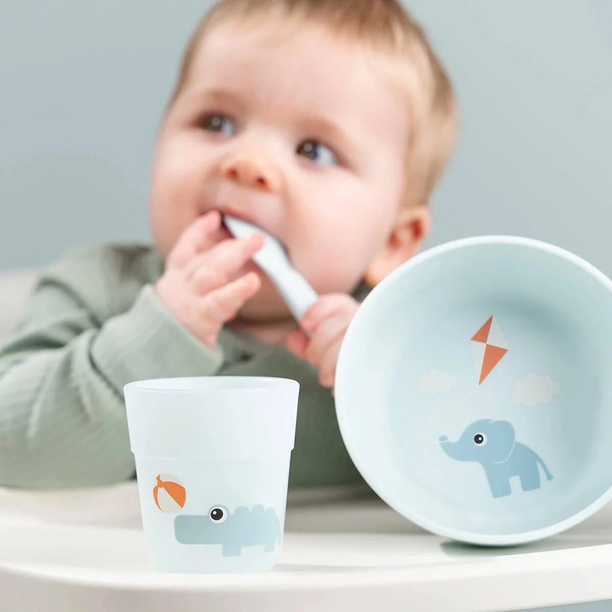 Set za jelo First Foodie Playground - Blue-4