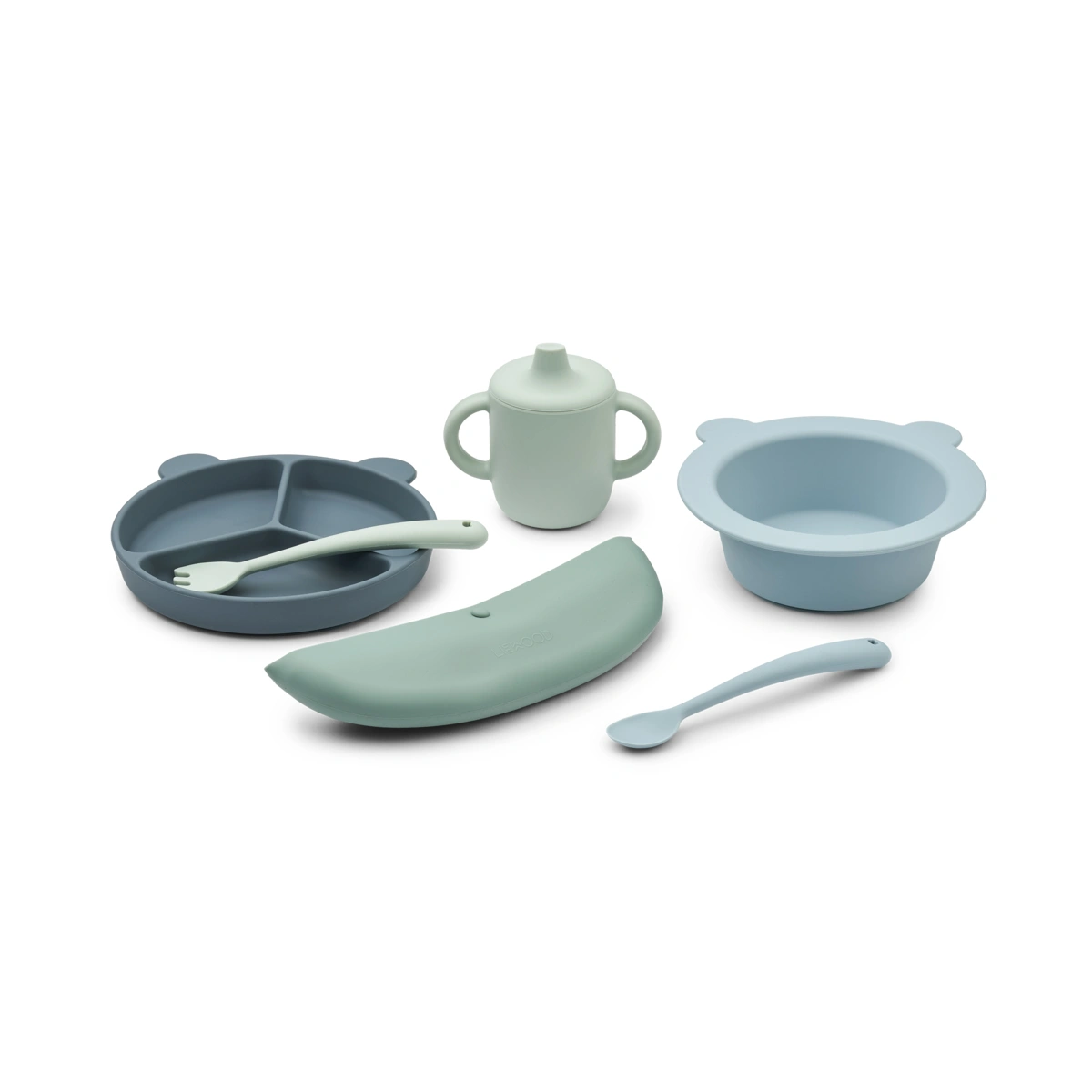 Set za jelo Stina - Mr Bear Dusty Mint Mix-1